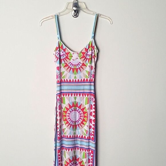NEW Mara Hoffman Bodycon Maxi Dress Long Stripe Back Column Shakti Print White - Picture 3 of 10